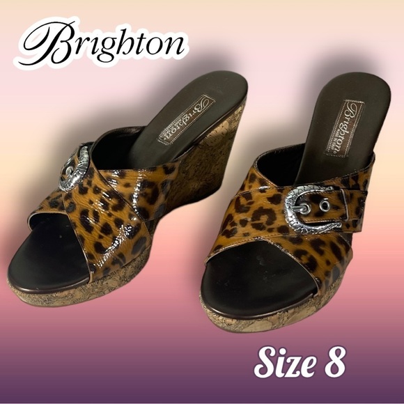 Brighton Shoes - Brighton Leopard Print Wedge Sandals